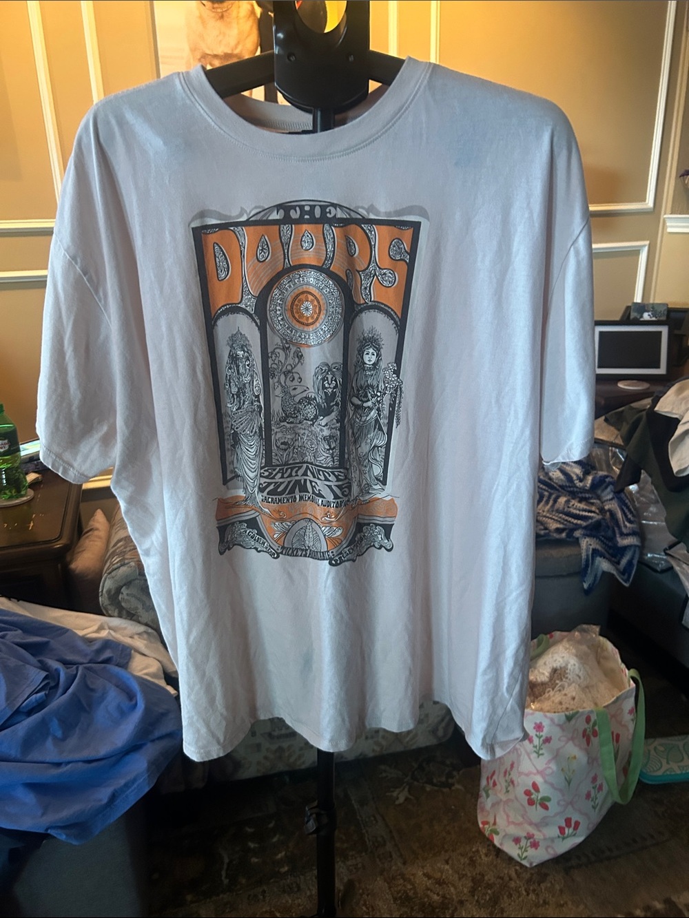 torrid White Short-Sleeve Graphic Tee with Orange & Black Print